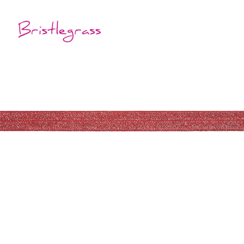 Silver Glitter Fold Over Elastic Bands - 5/8 Spandex Trim for Hair Accessories & Sewing Projects