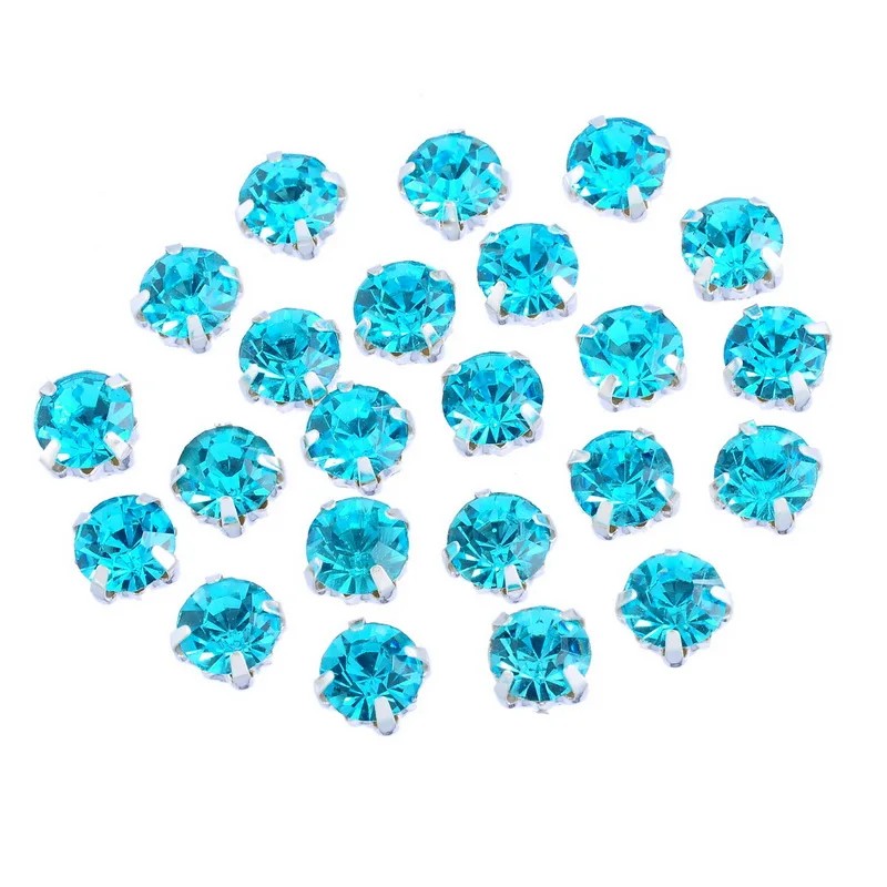 

LASPERAL 50pcs Super Bright Flash Crystal Glass Single Claw Sew Rhinestone Jewelry Silver Color Bottom DIY Clothing Accessories
