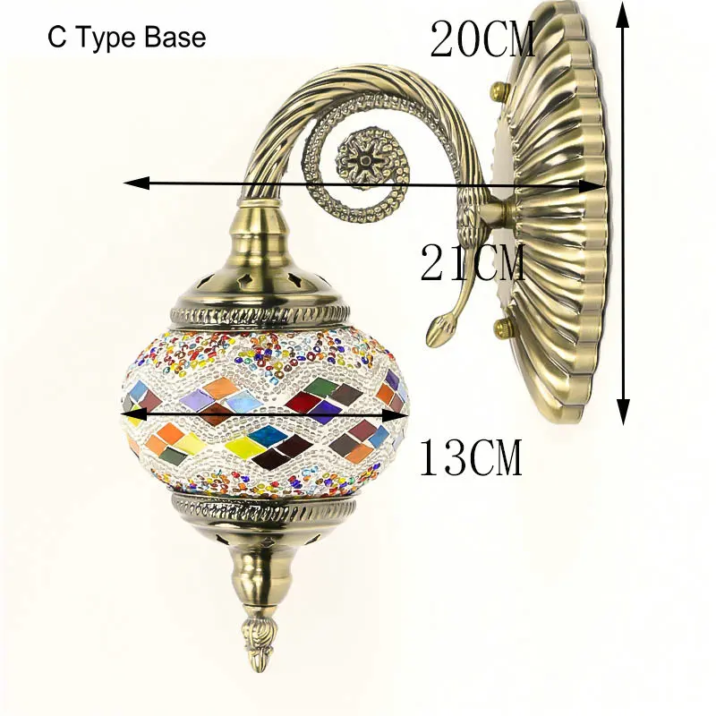Artpad винтажные стеклянные турецкие мозаичные лампы ручной работы для спальни, кабинета, гостиной, коридора, крыльца, прохода, E14, Турецкая лампа на стену
