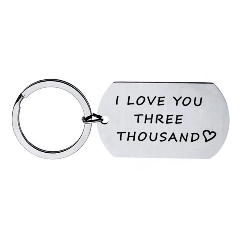 

Iron man I Love You 3000 Keychain Avengers Tony Stark Couple Round Stainless Steel Key Chain