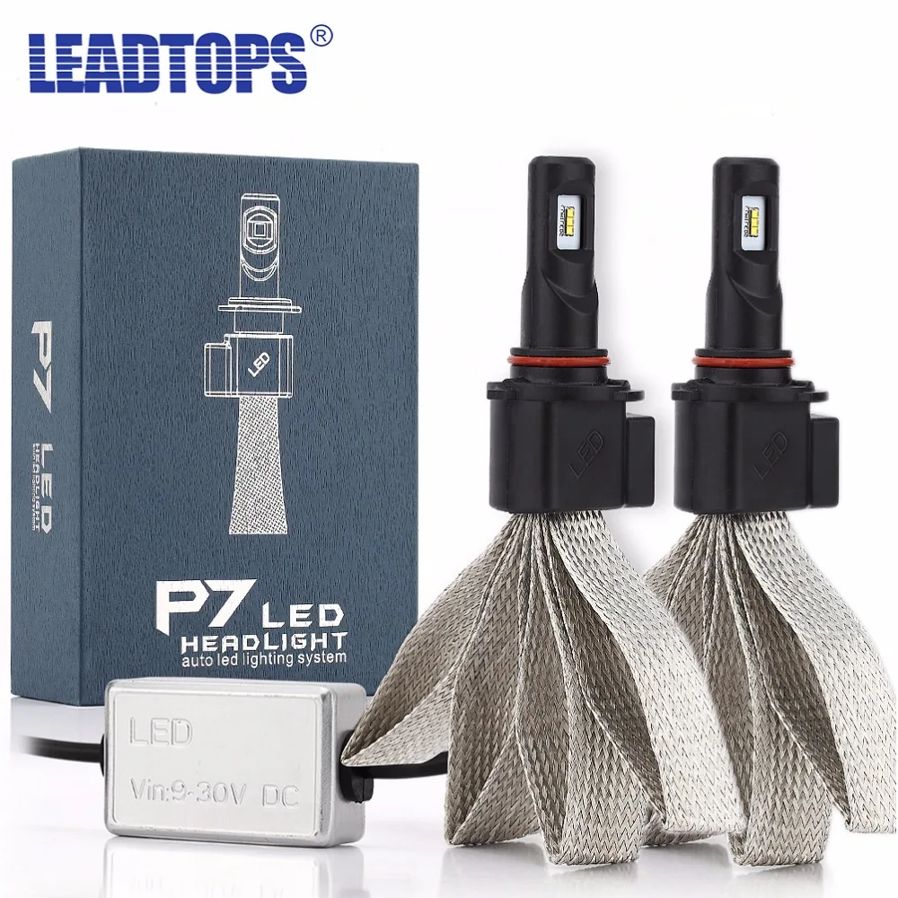 LEADTOPS 2 шт. Автомобильные фары H7 светодиодный H4 H13 880 H8/H11 HB3/9005 HB4/9006 9007 60 Вт 9600LM Авто Fo