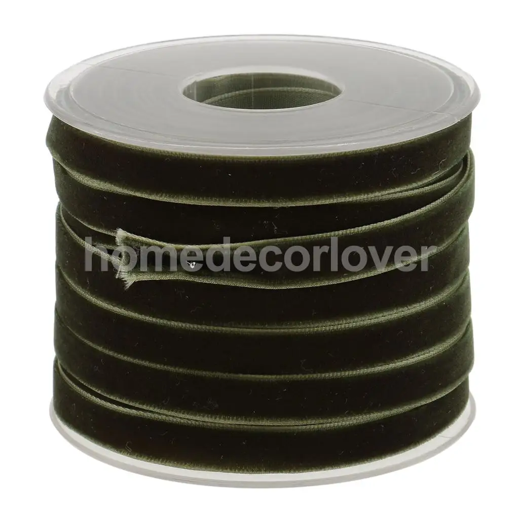 2*20 Yard Velvet Ribbon Roll For Diy Handicraft Decoratio or Holiday Gift Package Wrapping Wine Red & Green