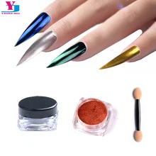 Новинка, 2 г/кор., 12 цветов, волшебная зеркальная пудра для ногтей, художественный блеск Brillantini, металлическая пыль, термохромный хромированный пигмент, Maquiagem