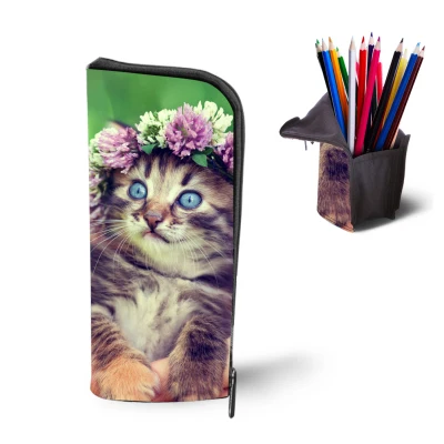 Forudesigns, милое животное, женская сумочка для косметики, дорожные косметички, большой держатель для карандашей с принтом кота, Детские канцелярские принадлежности - Цвет: CA4903D