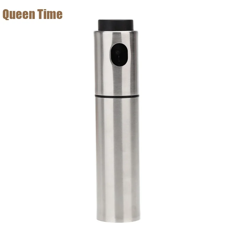 

QueenTime Stainless Steel Spray Oil Bottle Olive Spray Pump Silver Spraying Bottles For Food Cooking Tools Kitchen Accessories