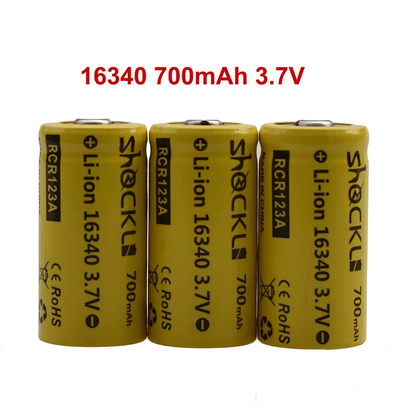 4 шт./лот аккумулятор RCR123A Shockli 16340 700 мАч 3 7 В литий ионный cr123a для домашней камеры