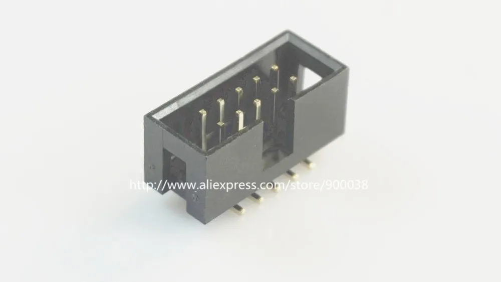 US $98.00 250 Pcs Tape Reel SMT 254mm 2x5 Pin 10 P shrouded Box header IDC Socket straight Male 2 rows 254 SMD PCB reflow solder