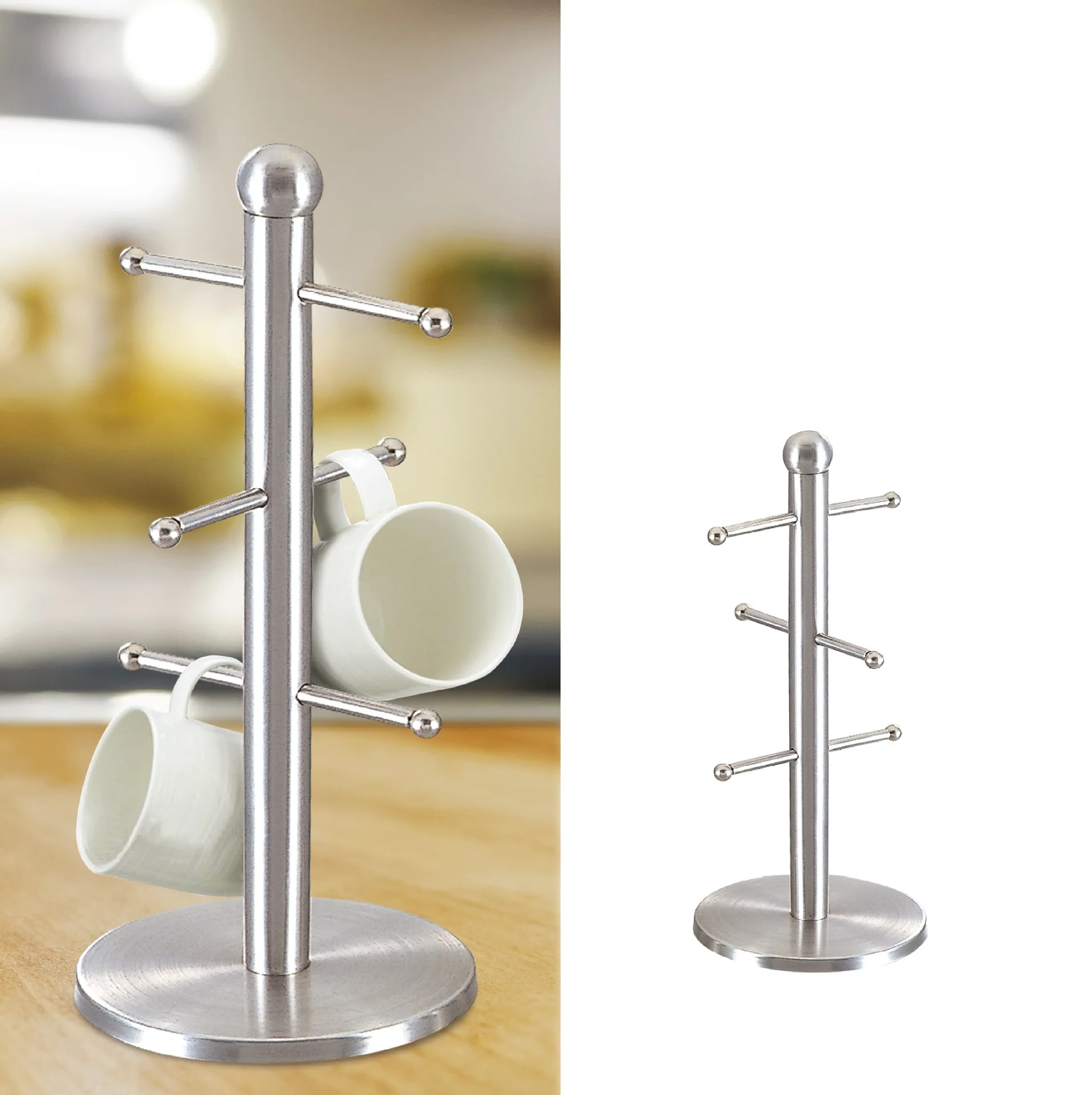  Stainless Steel Tree Shape Mug Rack Tree Tea Cup Storage Holder Stand Home Kitchen Mug Hanging Disp