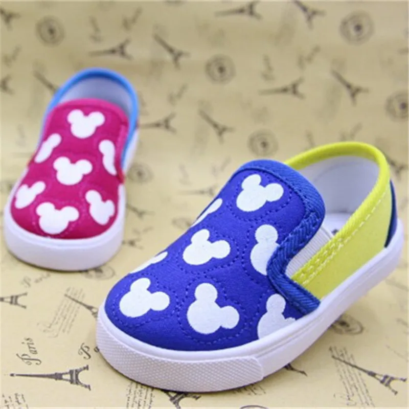 Tanie Koovan buty dla dzieci 2019 dla dzieci dla dzieci chłopcy dziewczęta tenisówki Cartoon Mouse deska trampki pierwsze Walker maluch buty