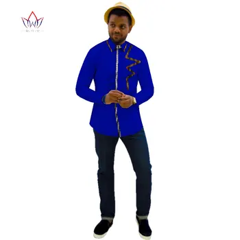 

2017 Autumn Fashion Brand Clothes African Print Men's Dashiki Long Sleeve Shirt Body Corn and Slim Casual Shirt WYN341