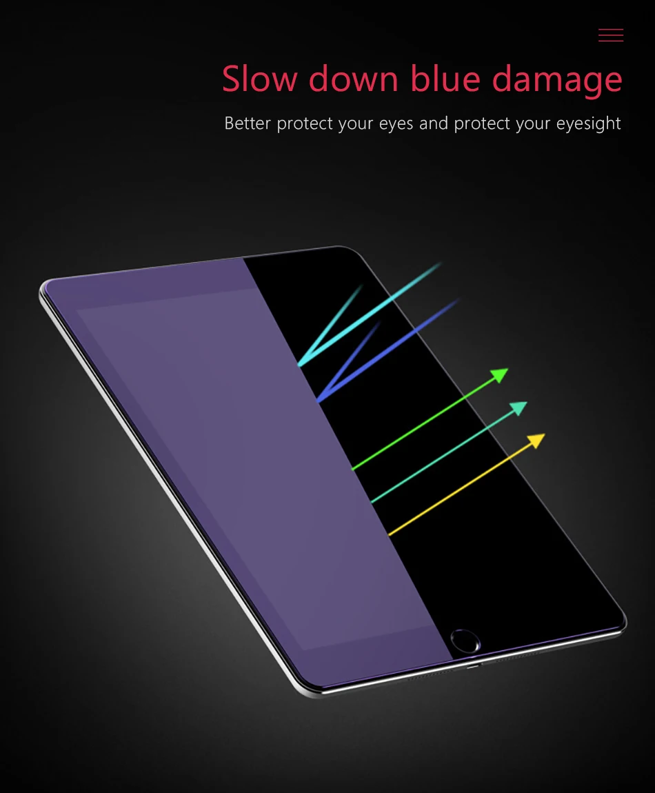 Защитная пленка для экрана ACCEZZ с защитой от синего света, светильник и HD закаленное стекло, для Apple Ipad Mini 1 2 3, полное покрытие экрана, Защитная пленка для планшета
