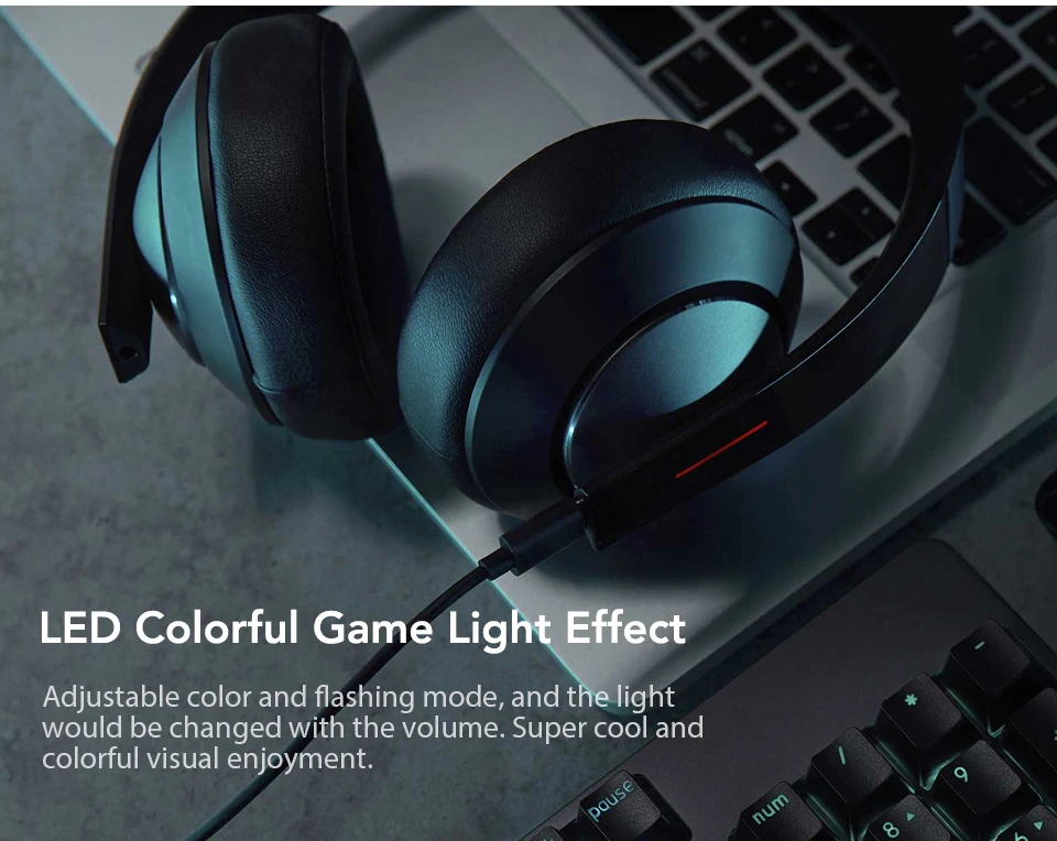 Xiaomi Gaming Headset 7.1 Surround Sound Grephene LED Headphone With Double Mic Noise Reduction Heavy Bass Stereo for PC (5)