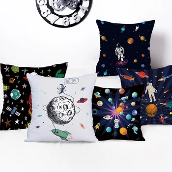 

Customized Cartoon Cushion Covers Sci-Fi Universe Pillowcase On The Bed Sofa High Quality Cushion Cover For Living Room
