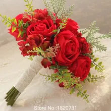 Красота Phalaenopsis Розы Искусственные Свадебные букеты Кристалл Bling Сад Свадебные цветы букет де страз для свадьбы