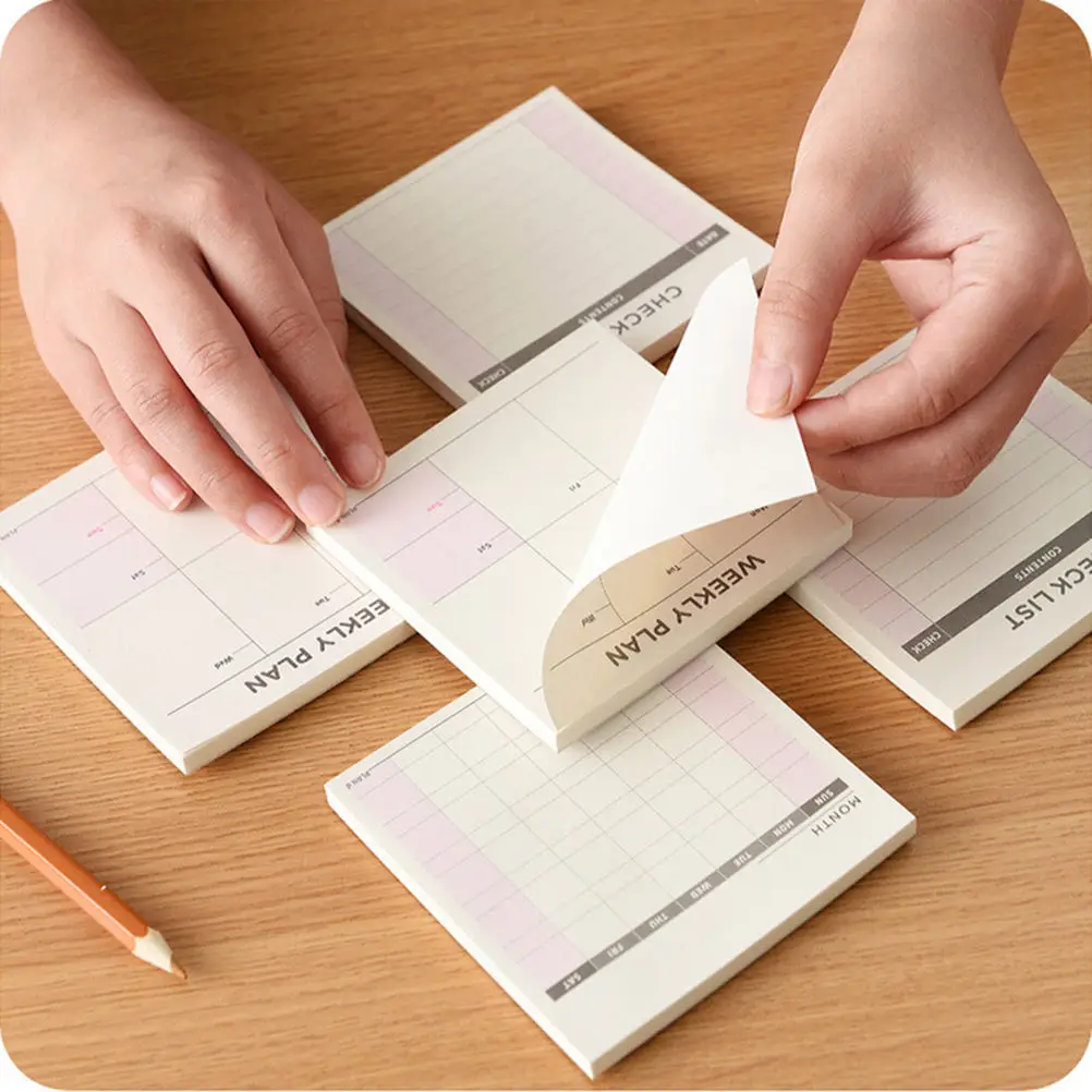 Hot Self adhesive notebook replace inner core insert New Filler paper monthly weekly plan to do list cash book planner stickers