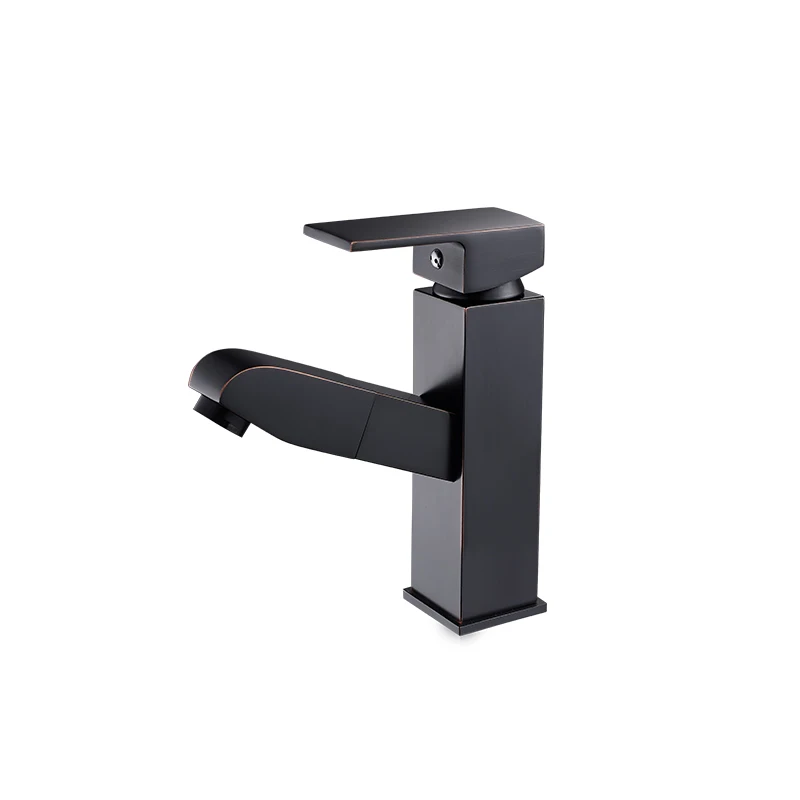  Basin Faucets Bathroom Sink Tap Single Handle Sink Faucet Pull Out Rotating Hot and Cold Water Brass Wash Basin Mixer Tap 