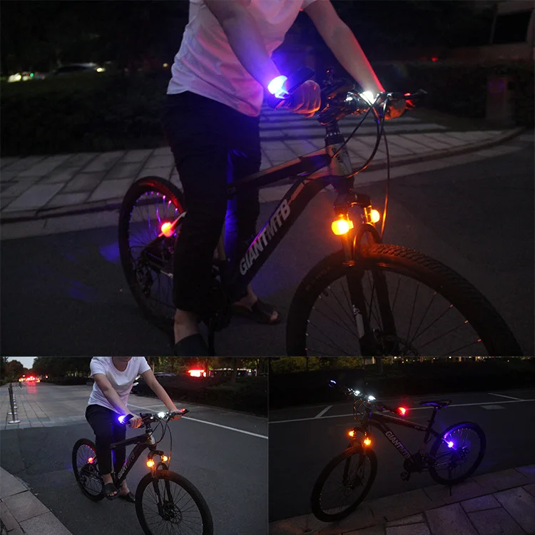 Cheap Bicycle Front Light with Battery Waterproof Silicone LED Head Front Rear Wheel Bike Headlight Lamp Cycling Bicycle Accessories 4