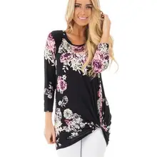 

2017 Autumn Women Casual Sweatshirt Long Sleeve Floral Print Streetwear Ladies Fashion Slim Pullover Tee Top Black/Pink T-shirts