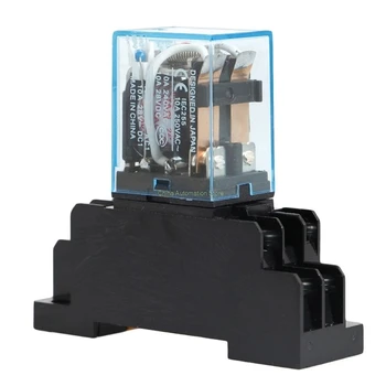 

Brand New 1pc 220/240V AC 10A 8PIN Coil Power Relay DPDT LY2NJ HH62P HHC68A-2Z With Socket Base