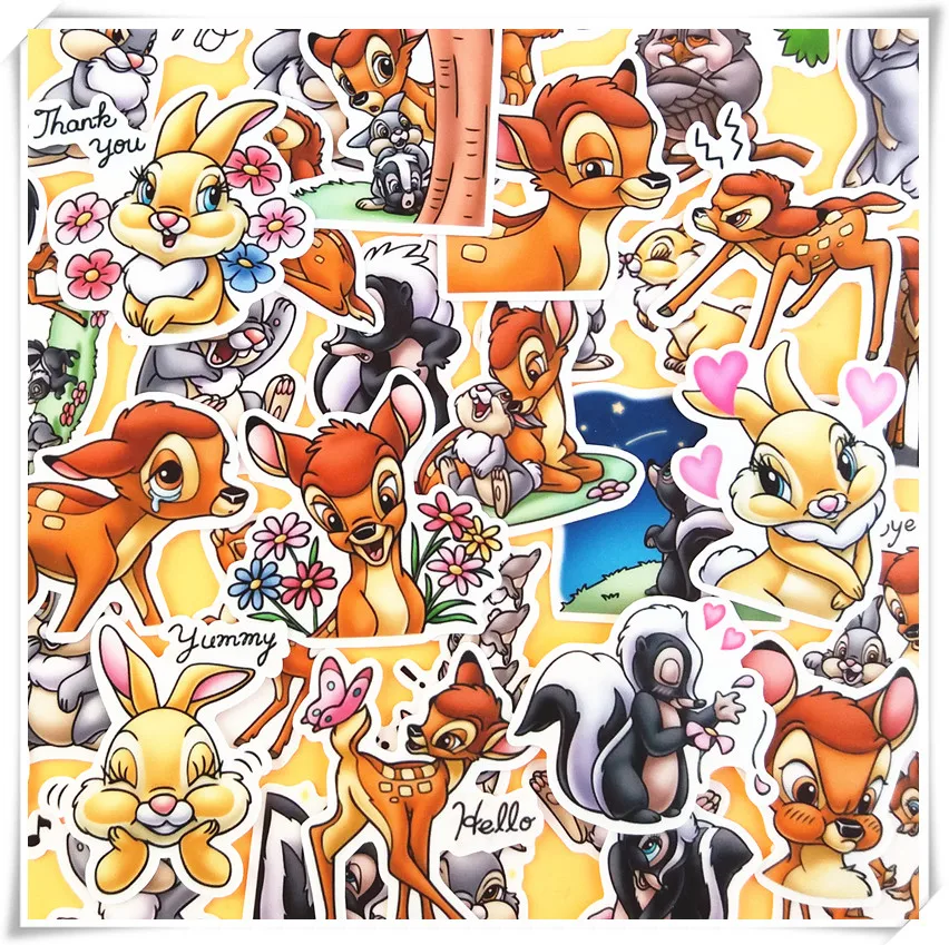 

40pcs Cute cartoon animals, fawn, rabbit decoration stationery sticker diy diary scrapbooking label sticker stationery