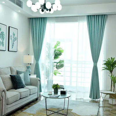 High-end living room bedroom balcony curtains solid color thick linen curtain custom | Дом и сад