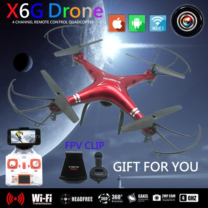 X6SW Dron FPV Quadcopter font b Drone b font with Camera HD WIFI Toys font b