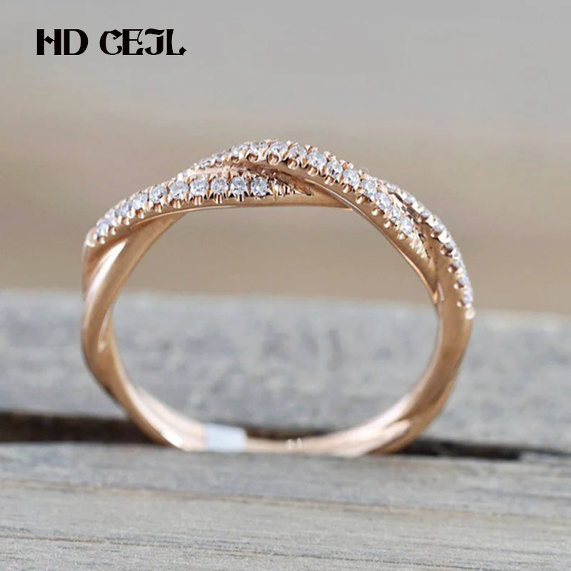 

European and American Fashion Charm Simple Ring Classic Rose Gold Temperament Elegant Small Fresh Ring Female Fine Jewelry