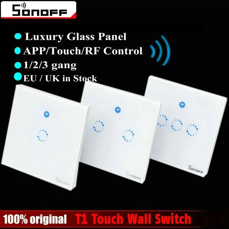 Sonoff T1 Smart Switch Eu Uk Wifi Rf App Touch Control