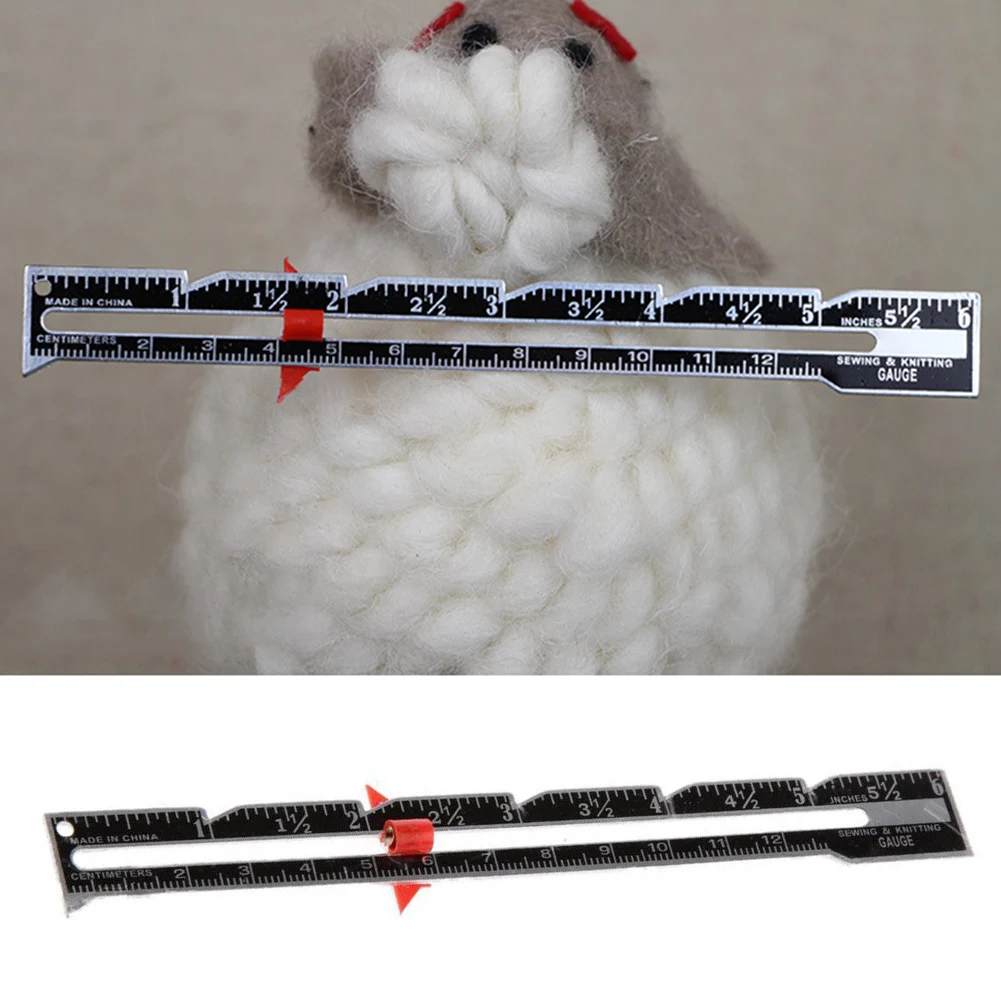 

2PCS Sewing Measuring Gauges Knitting Measure Ruler Sewing Tool Adjustable Marker Patchwork DIY Metal With Sliding
