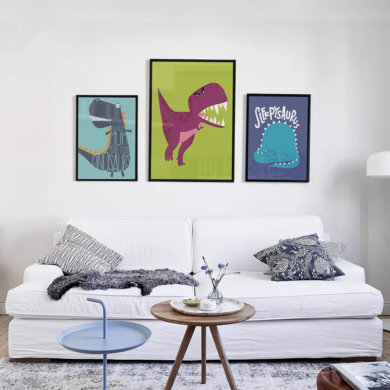 

NEW Modern Lovely Dinosaur Canvas Art Print Poster Wall Pictures for Home Decoration Kids Room Nursery Corridor SZ938