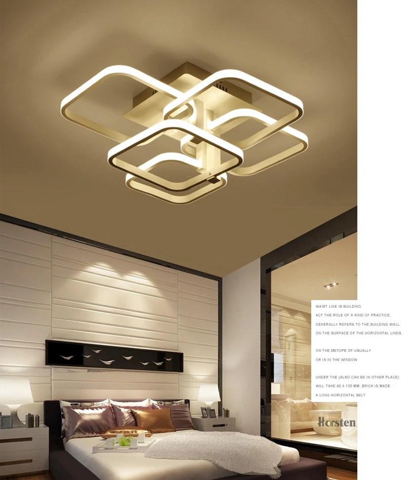 Modern Creative DIY LED Chandelier Lights Aluminum Rectangle Dimmable Ceiling Chandelier Lamp For Living Room Bedroom Home Lighting (20)