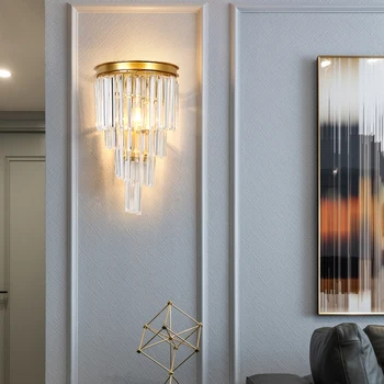 

Mordern Sample Luxury Crystal Wall Lamp Create Personality Wall Light Living Room Nordic Style For Bedroom Beside Crystal lights