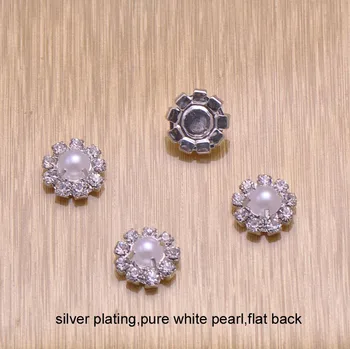 

(M0179P) 12mm rhinestone embellishment , rhinestone cluster,pure white Imitation pearl, or ,flat back
