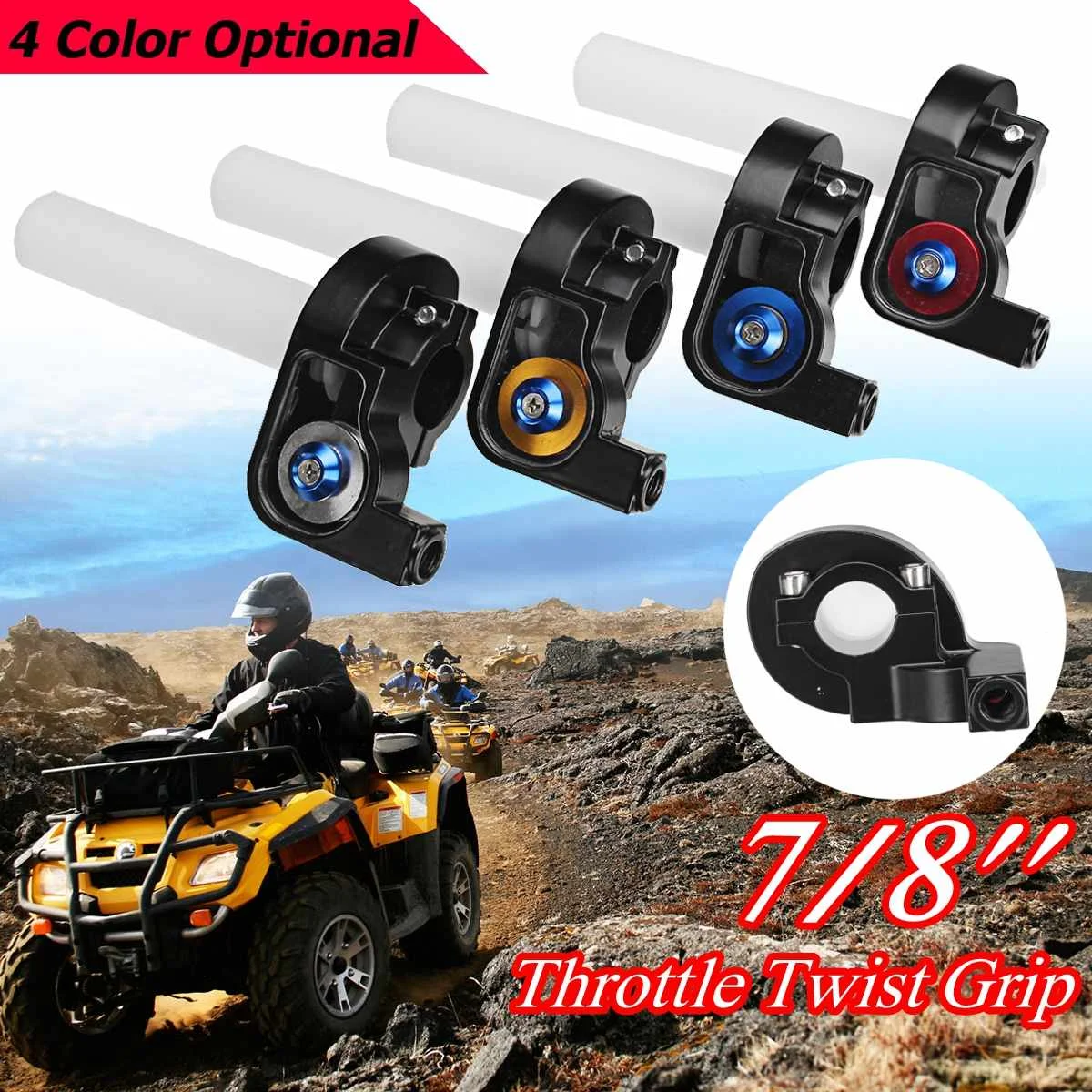 

4 color optional 7/8" Motorcycle Handlebar Throttle for Twist Grip Accelerator Scooter Universal Bike ATV UTV Visual Grips bar
