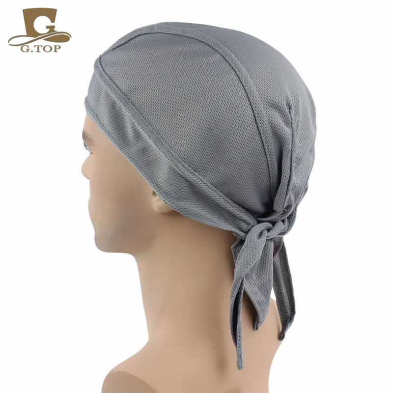 WHITE COOL MESH BREATHABLE sport hip hop BIKER DOO durag SKULL CAP HAT Nylon