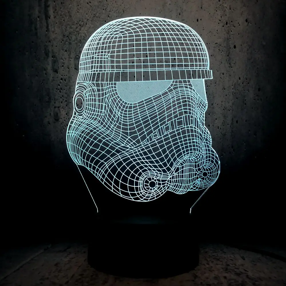 Новинка Звездные войны штурмовик белый солдат Белый воин 3D ночник светильник