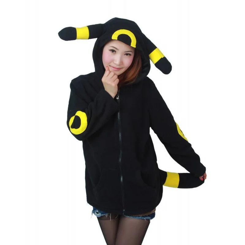

Pokemon Umbreon Hoodies Female Cartoon Sweatshirts Lovely Jacket Long Sleeves Polar Fleece
