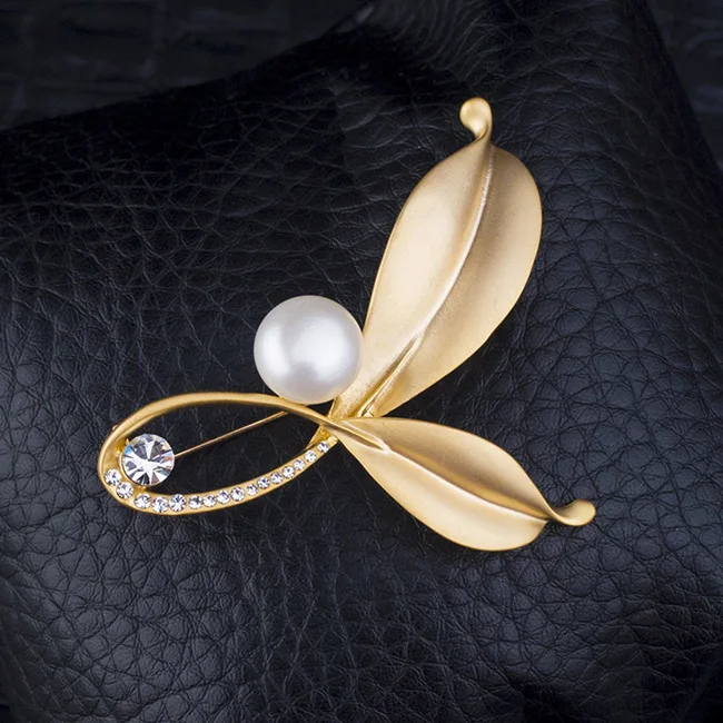 Freshwater Pearl Brooches Silver&Gold Pearl Brooch For Women