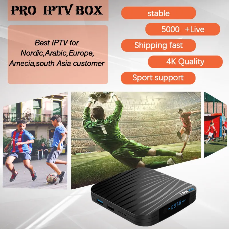 

Pro IPTV Nordic Isreal Netherlands IPTV 5000Live+T95X2 Android TV Box Amlogic S905X2 Quadcore 4/32G 4K 2.4G Wifi Set Top Box