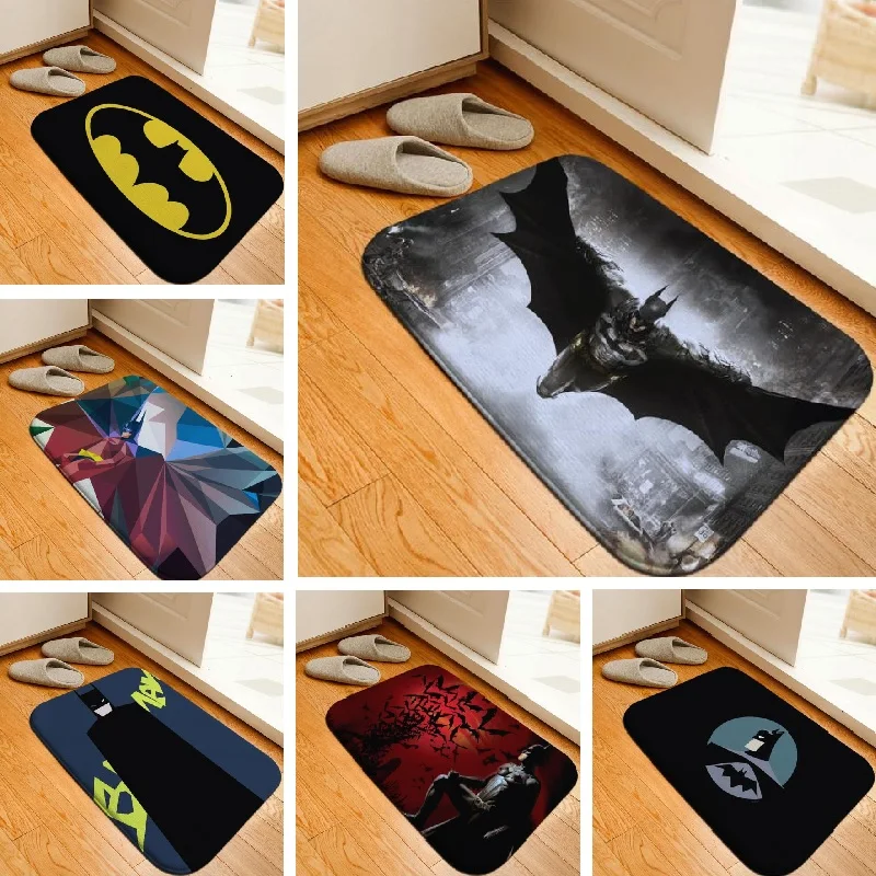Bath Mat Hero Batman Printed Rug Toilet Carpet Flannel Non Slip Bath Mat Absorbent Bathroom Mat Floor Mat 40x60cm Custom