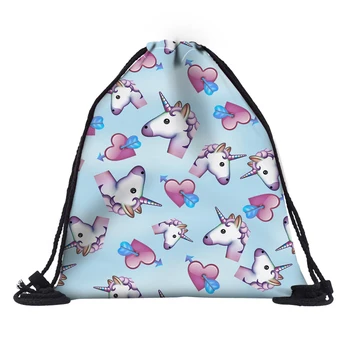 

Fashion Drawstring Bag 3D Printing Mochila Feminina Drawstring Backpack Women daily Casual Girl's knapsack