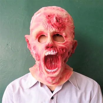 

Super Halloween Scary Bloody Zombie Mask Melting Face Adult Latex Costume Walking Dead Halloween Scary Face Full Head Mask Toys