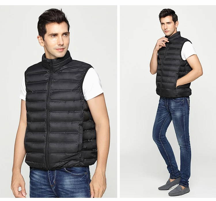 long puffer coat NewBang Brand Men's Down Vest Ultra Light Down Vest Men Portable V-neck Sleeveless  Male Winter Windproof Warm Lightweight Coat black puffer