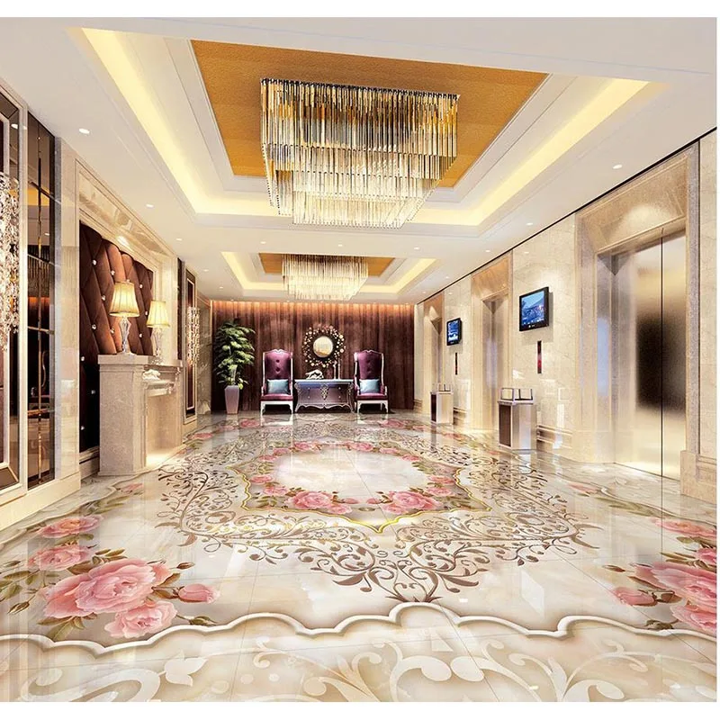 

New charming Photo floor wallpaper 3D stereoscopic flowers floor sticker wallpaper for Hotel Living Room Fashion Decor #234