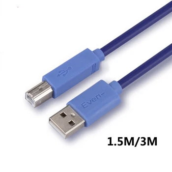 

10 pcs/lot USB high printer data line 5/10FT 1.5/3 M USB2.0 A/B pure copper printer line blue square printer cable