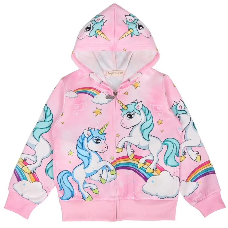 

2019 Unicorn Jacket for Girls Kids Autumn Clothing Children Outwear Sweaters Hoodies Babygirl Jacket Child Coats Kids Shirts