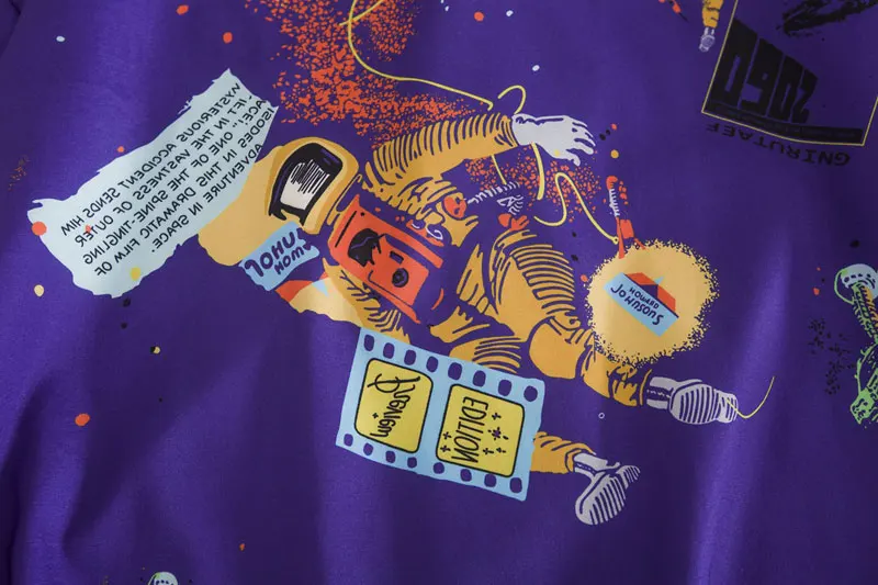 Astronaut Graffiti Ink Print Dress Shirts 7