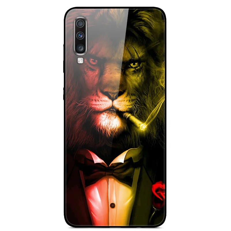 Классный чехол для samsung Galaxy A70, чехол, роскошное стекло, твердая задняя крышка, чехол для samsung A70, чехол A705F, TPU, рамка A 70, чехол 6,", Funda - Цвет: as photo 47