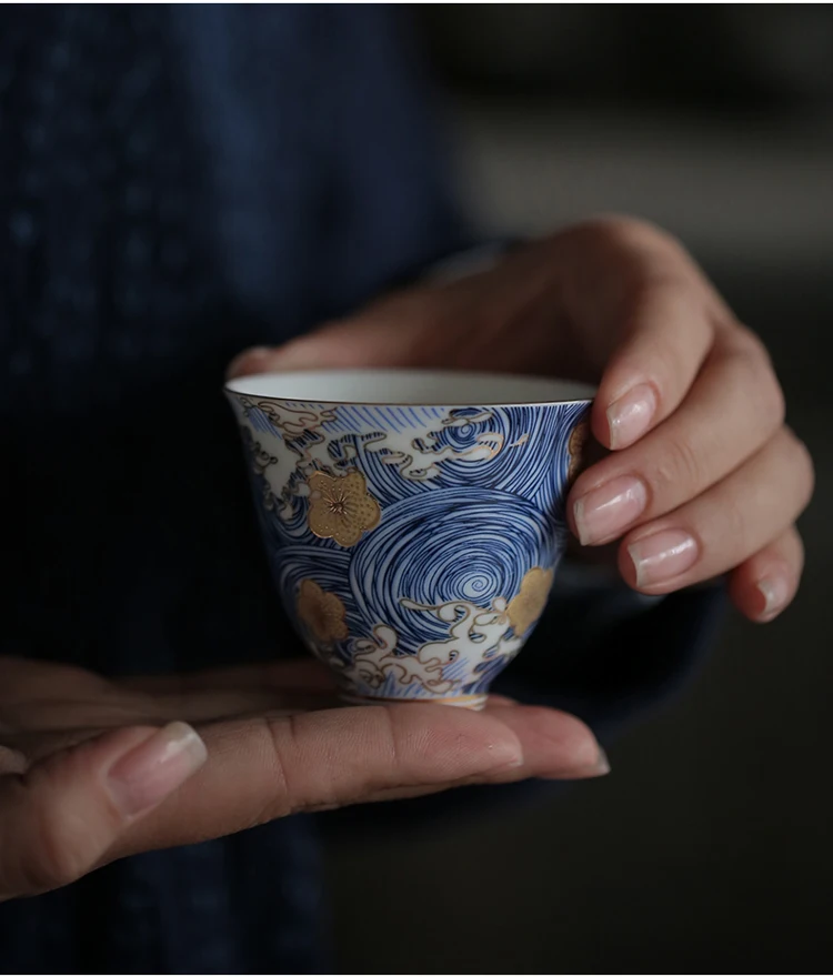 PINNY "Звездная ночь" Цветные эмалированные чайные чашки ручной работы керамическая чайная чашка китайский чайный набор кунг-фу Высокое качество чашка с блюдцем