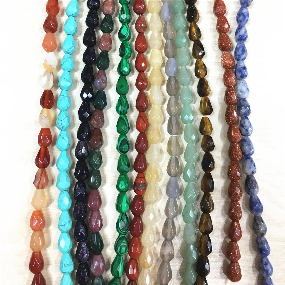 

2019 Charm Natura Stonel Aventurine Crystal Pendant Quartz Drop of Water Agates Druzys Beads Suitable for Neutral Jewelry